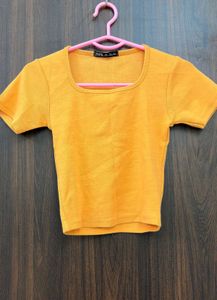 Zara Yellow Crop Top