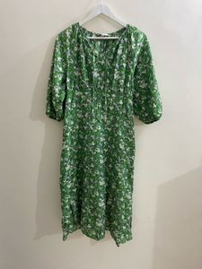 Green Floral Print Dress