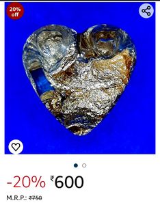 Golden Petals Heart Shape Pen Stand+ Paper Weight