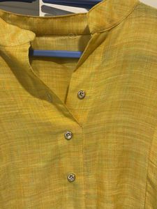 Yellow handloom kurti