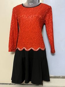 Pintrest Orange &amp; Black Lace Dress