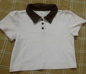 Woman&#39;s Korean Style Polo Tshirt Top