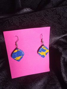 Blue & Yellow Dangle Earrings