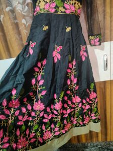 Elegant Black Floral Gown