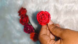 Floral Rose Hair Clip And Ring