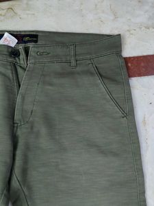 Olive Green Casual Pants