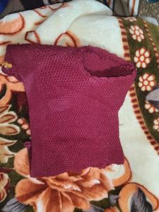 Maroon Knitted Top