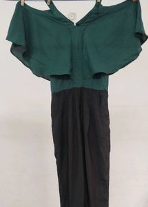 Black And Dark Green Jumpsuit In XS