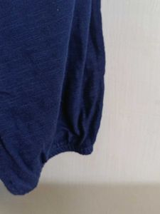 Embroidered Navy Blue Top