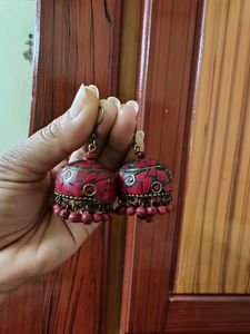 Christmas Special Terrakota Material Jhumkis