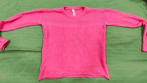 Pink Knit Pullover Sweater