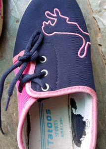 Tattoos Sports Women Shoes Pink And Blue Colour Uk