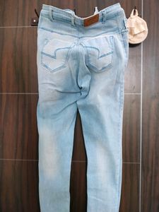 Ribbed Blue Jeans