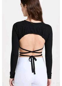 Black Long Sleeve Crop Top