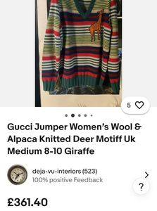 Gucci Striped V-Neck Sweater