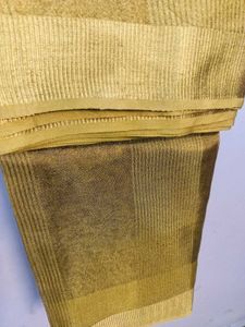 Gold Tissue Saree With Heavy Embroidered Blouse
