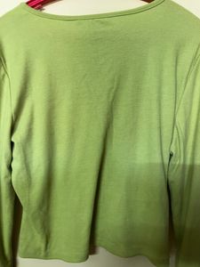 Lime Green Solid Ribbed Top