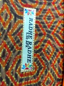 Orange Cotton Saree Fabric With Blouse &amp; Peticot