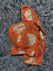 Banarasi Blouse Orange Color