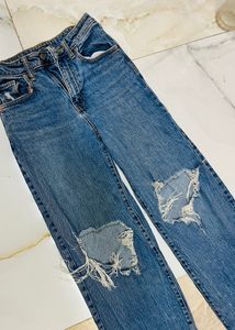 Ripped Wide Leg Jeans