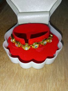 Gold-tone Crystal Link Bracelet