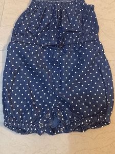 Polka Dot Denim Romper