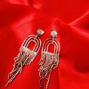 Sparkling Fringe Dangle Earrings