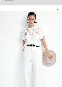 White Oversized Motif T-Shirt