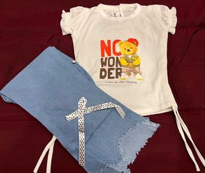 Cute Bear Tee &amp; Denim Pant Set Sizes 24,28,32