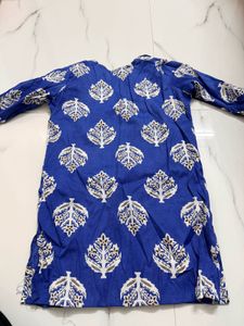Printed Blue Kurta xs size good quality unused