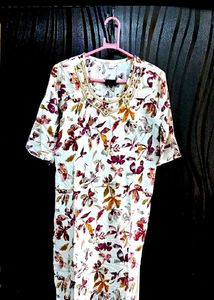 Kurta Handwork Of Kardana Neck &amp; Floral Design