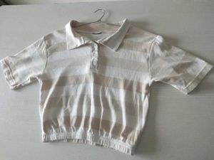 Polo Beige And White T-shirt