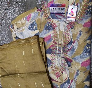 Embroidered Rayon Salwar Kameez Fabric