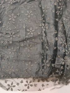 Grey Floral Lehenga Choli Set