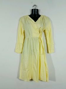 Lime Yellow A Line Dress For Women's