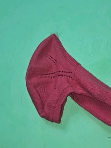 Red Knitted Hooded Scarf 🧣