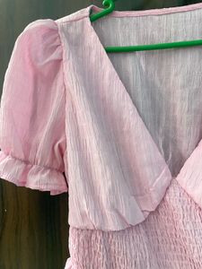 Pink Puff Sleeve Top