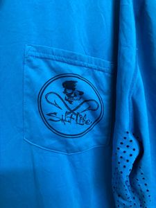 Blue High Neck T Shirt