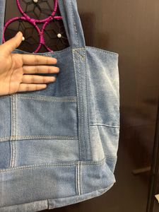 Denim Patchwork Tote Bag