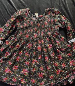 Floral Print Smocked Dress