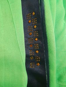 Fluorescent Green Designer Saree with Blouse