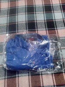 Royal Blue Shirt N White Doted In Cotten Blend 👚