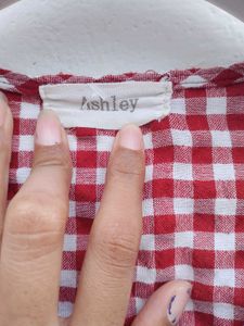 Checked Red Crop Top.