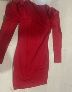 Sexy Red Date Night Deep Neck Mini Dress