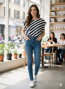 ⚓️Navy &amp; White Striped Dolman Sleeve Top ⚓️