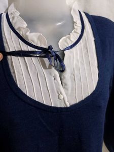 Navy Blue Woolen Dress