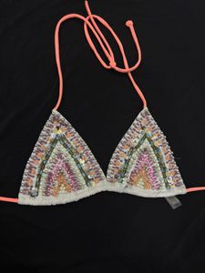 Victoria’s Secret Beaded Triangle Bikini Top