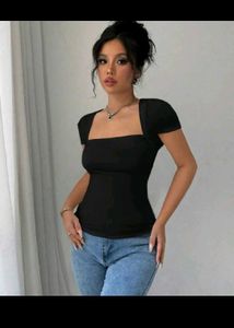 Chic Black Bodycon Top.SIZE-30-36.BRAND NEW