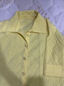 Yellow Button-Up Top