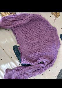 Lilac Knit Cardigan Sweater